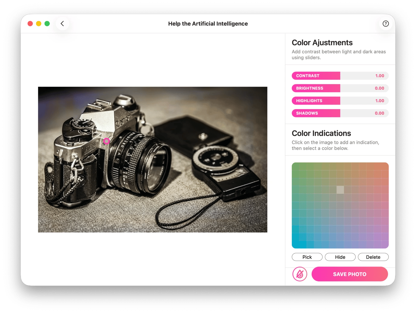 Colorizing a photo on Photos Revive, an image editor available on Setapp