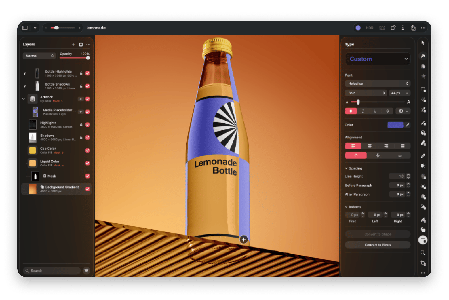 Pixelmator Pro interface on Mac
