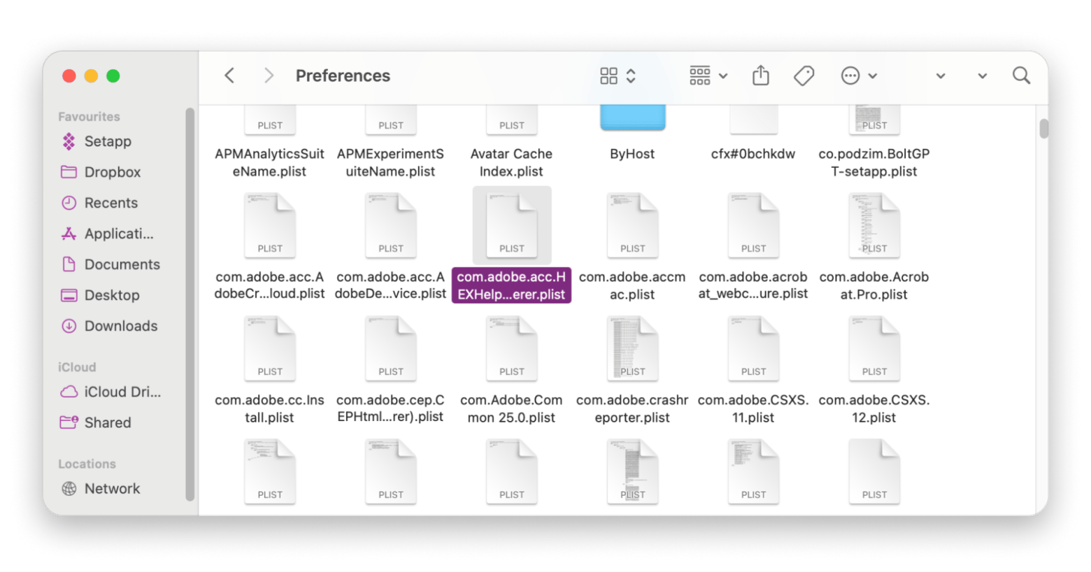 Preferences window Mac