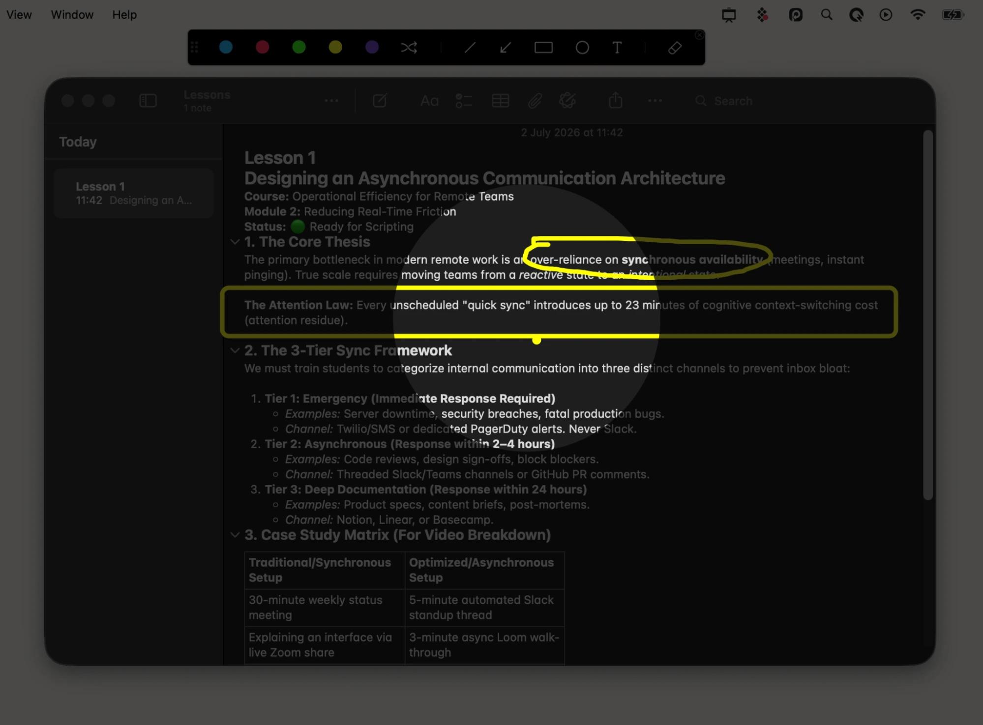 Annotating the screen during a presentation using Presentify, a screen annotation app from Setapp