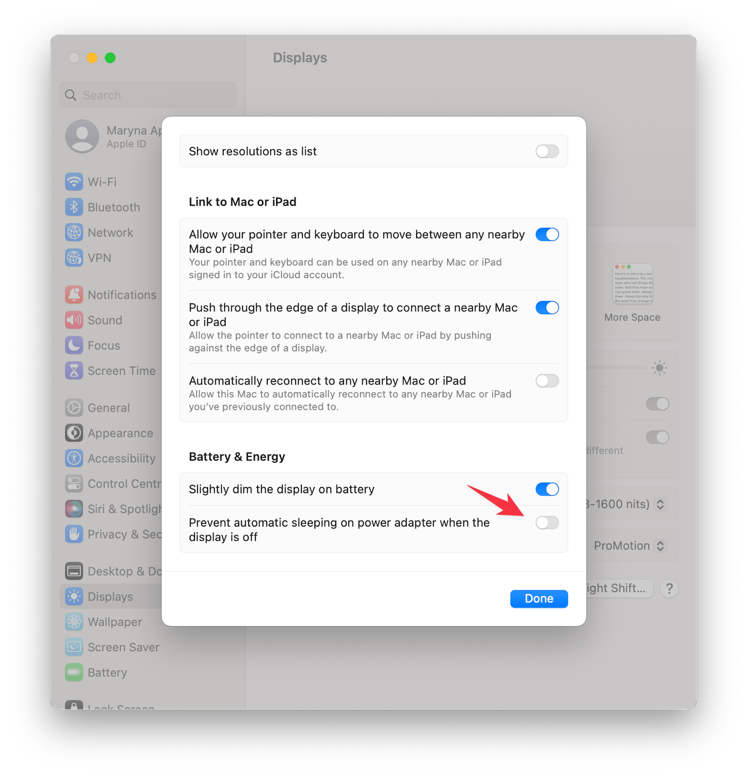 prevent sleep when closing lid on macos ventura