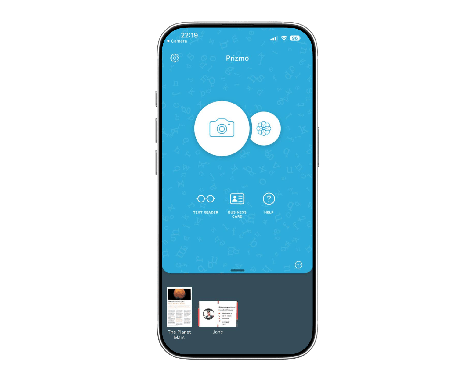 The interface of Prizmo, a scanning and OCR app available on Setapp