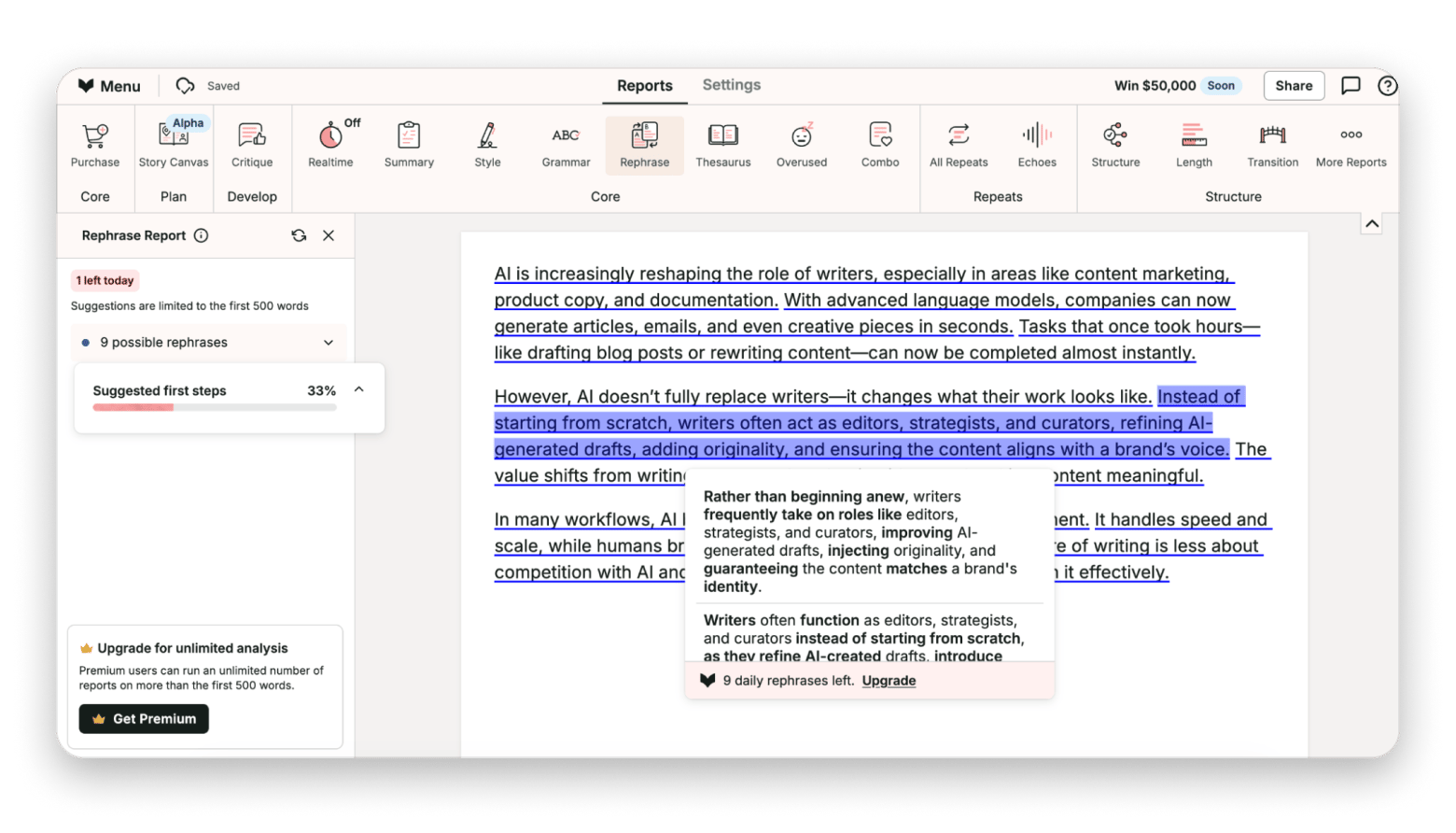 ProWritingAid is a Grammarly alternative