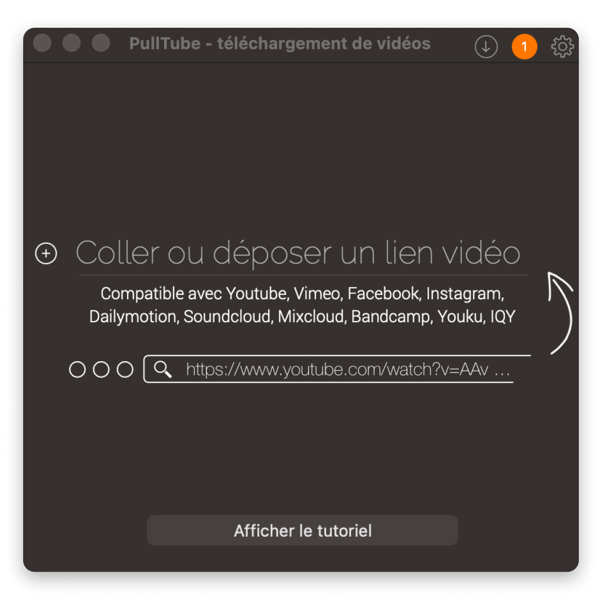 L'interface de Pulltube pour télécharger une vidéo sur Mac, une app disponible sur Setapp