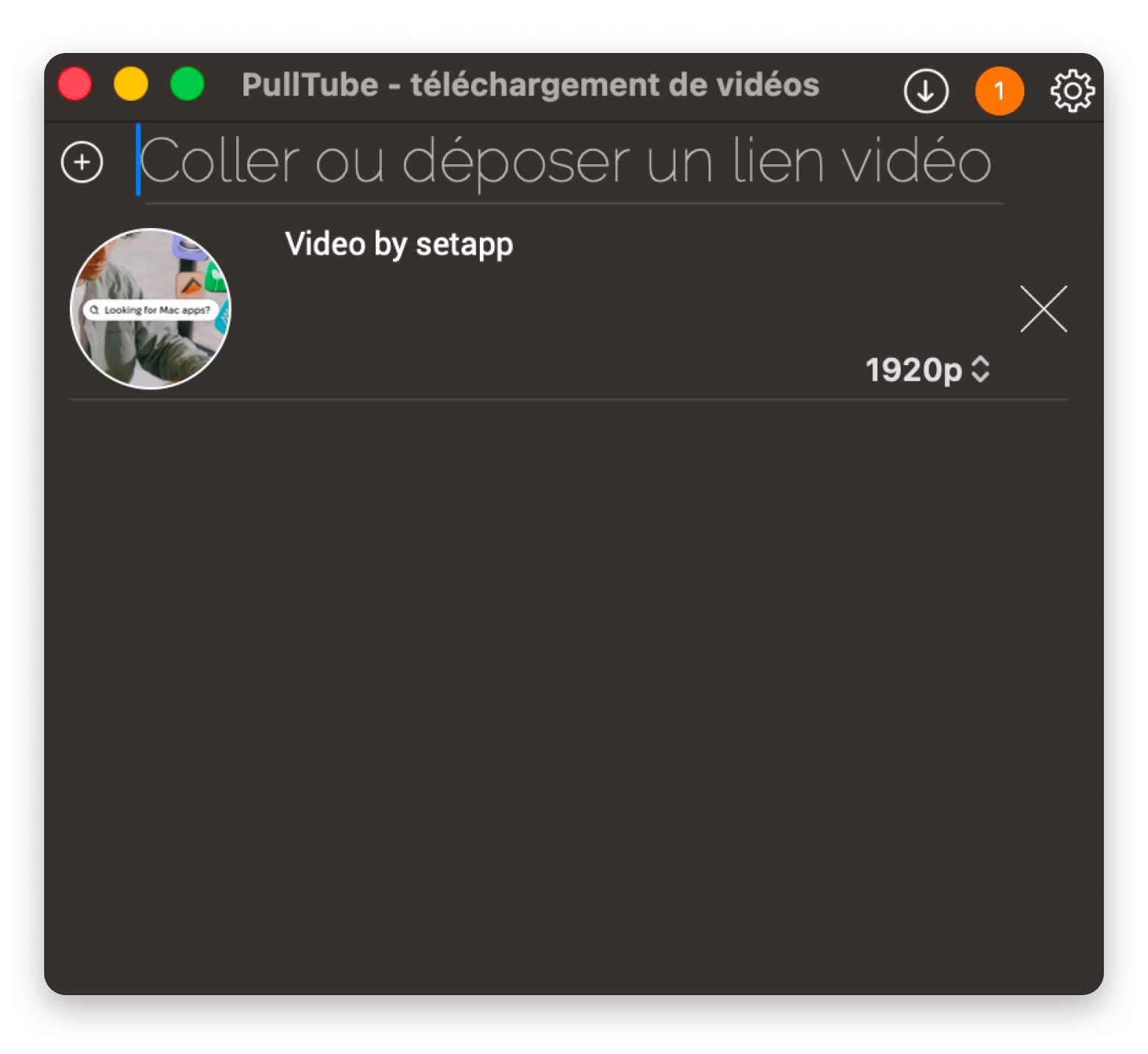 Interface de Pulltube montrant le téléchargement d'un Reel Instagram sur Mac après avoir collé l'URL, disponible sur Setapp Interface de Pulltube montrant le téléchargement d'un Reel Instagram sur Mac après avoir collé l'URL, disponible sur Setapp