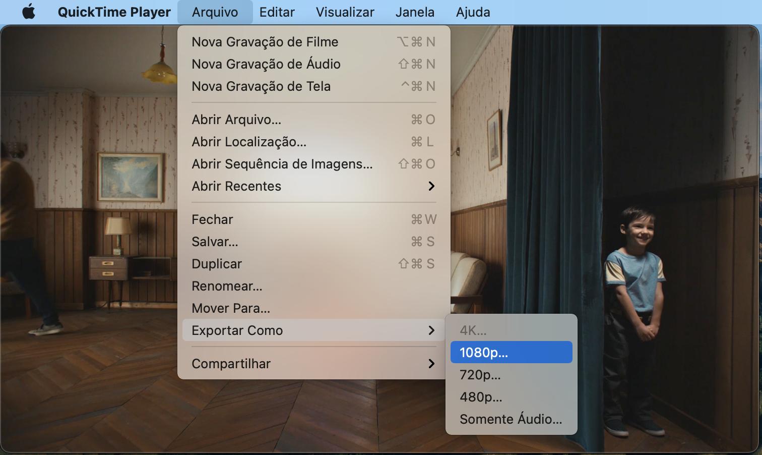 Exporte .mov no QuickTime Player