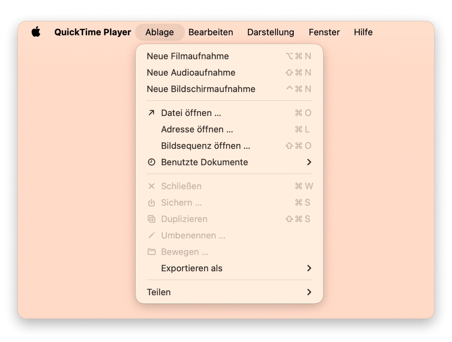 Quicktime neue bildschirmaufnahme mac