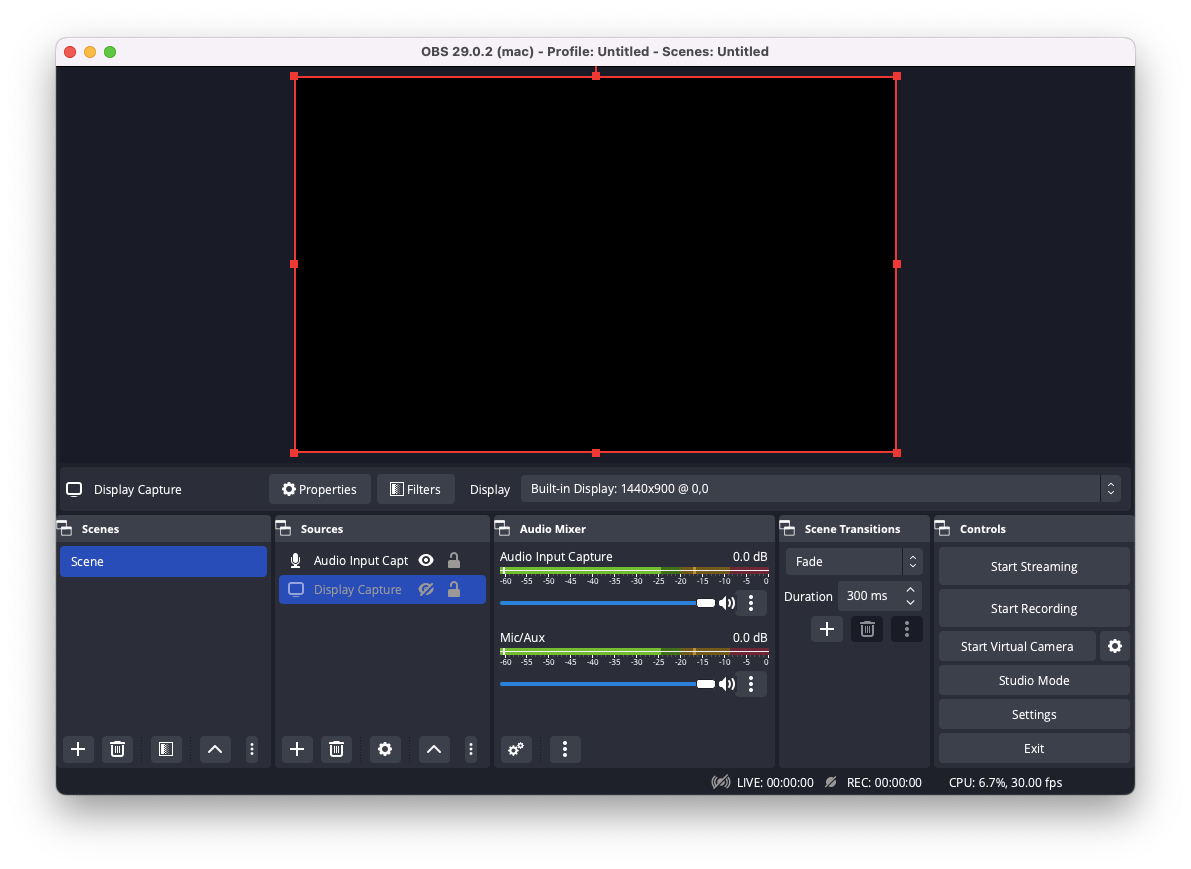 screen recording on mac using obs