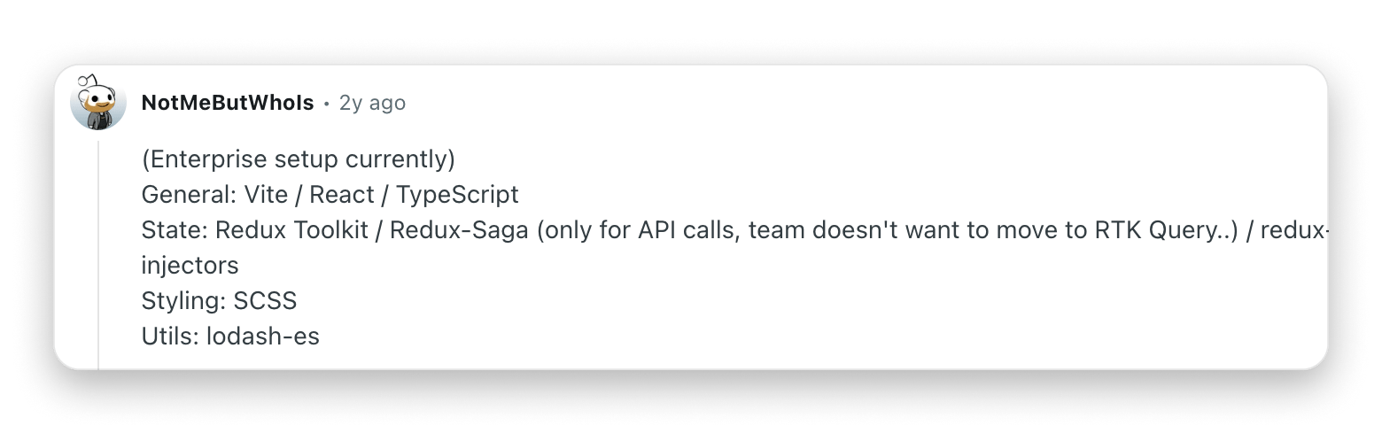 The user's comment on Reddit about developer toolkit