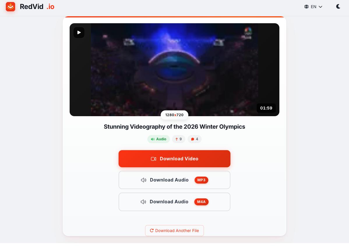 Redvid, a Reddit video downloader
