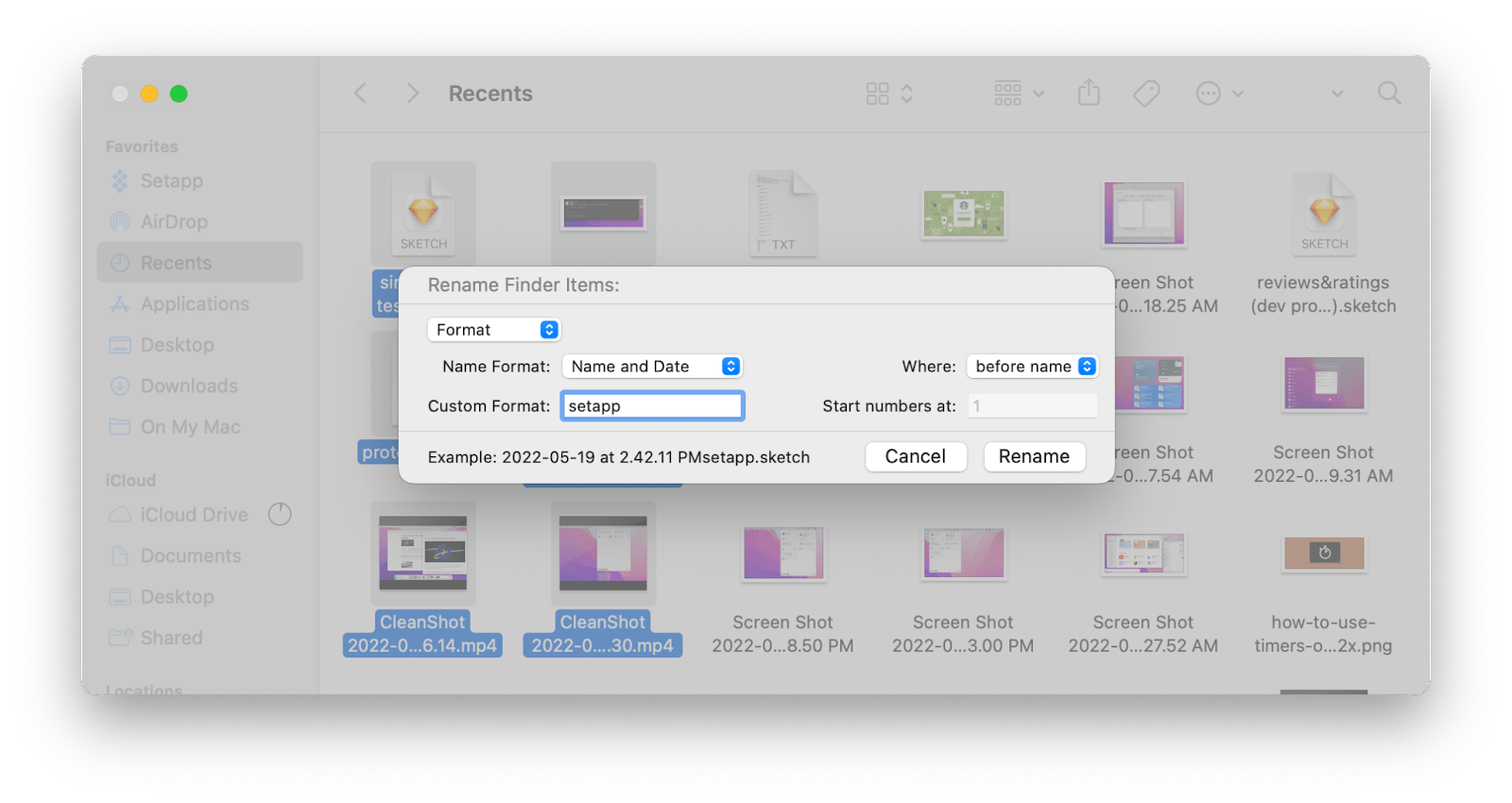 rename files in finder