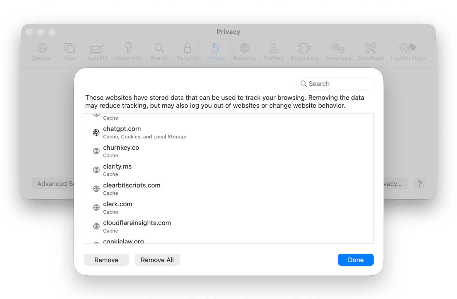 Safari clean website data Safari clean website data