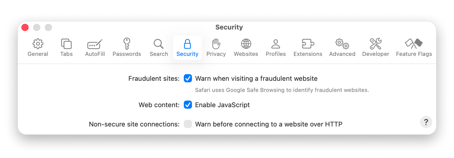 Safari enable javascript