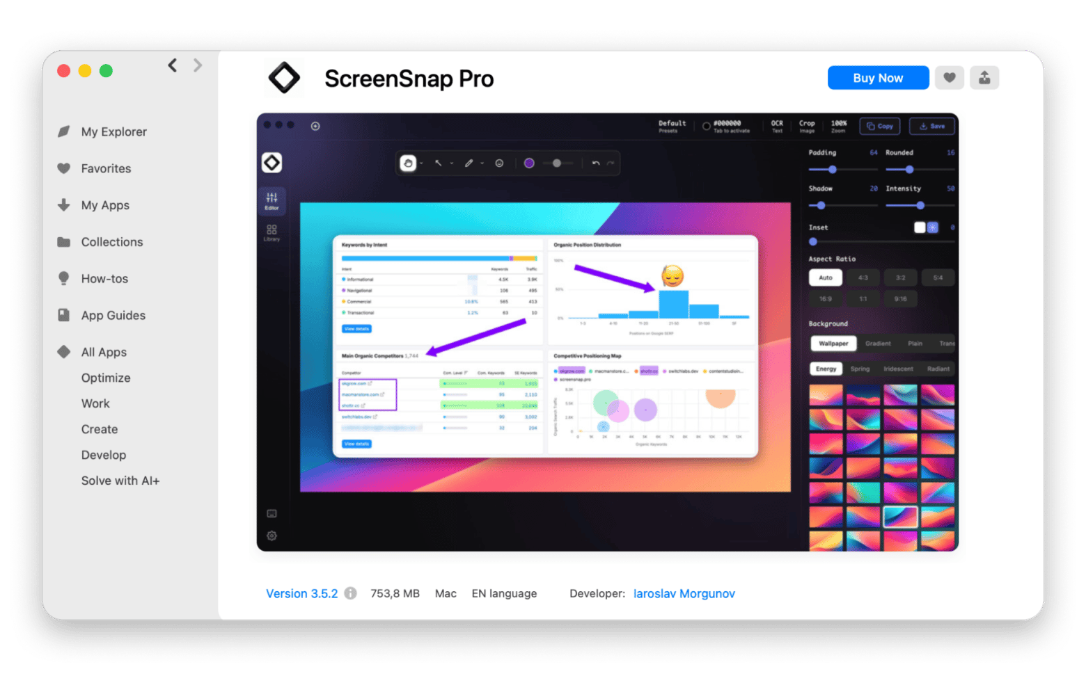 The overview of ScreenSnap Pro, a screenshot app that is availableon Setapp.