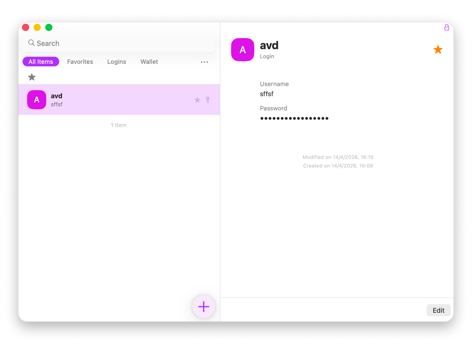 Saving a new password in Secrets 4, a password manager available on Setapp