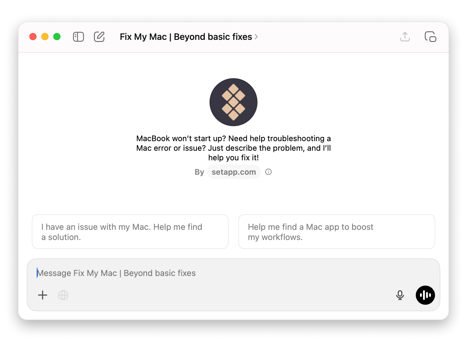 Setapp Fix My Mac assistant