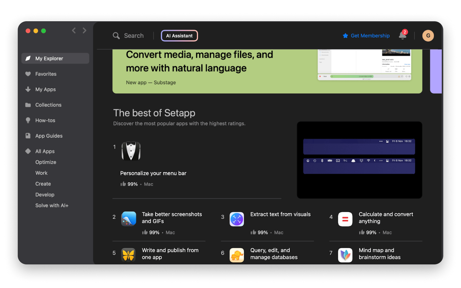 Desktop app Setapp