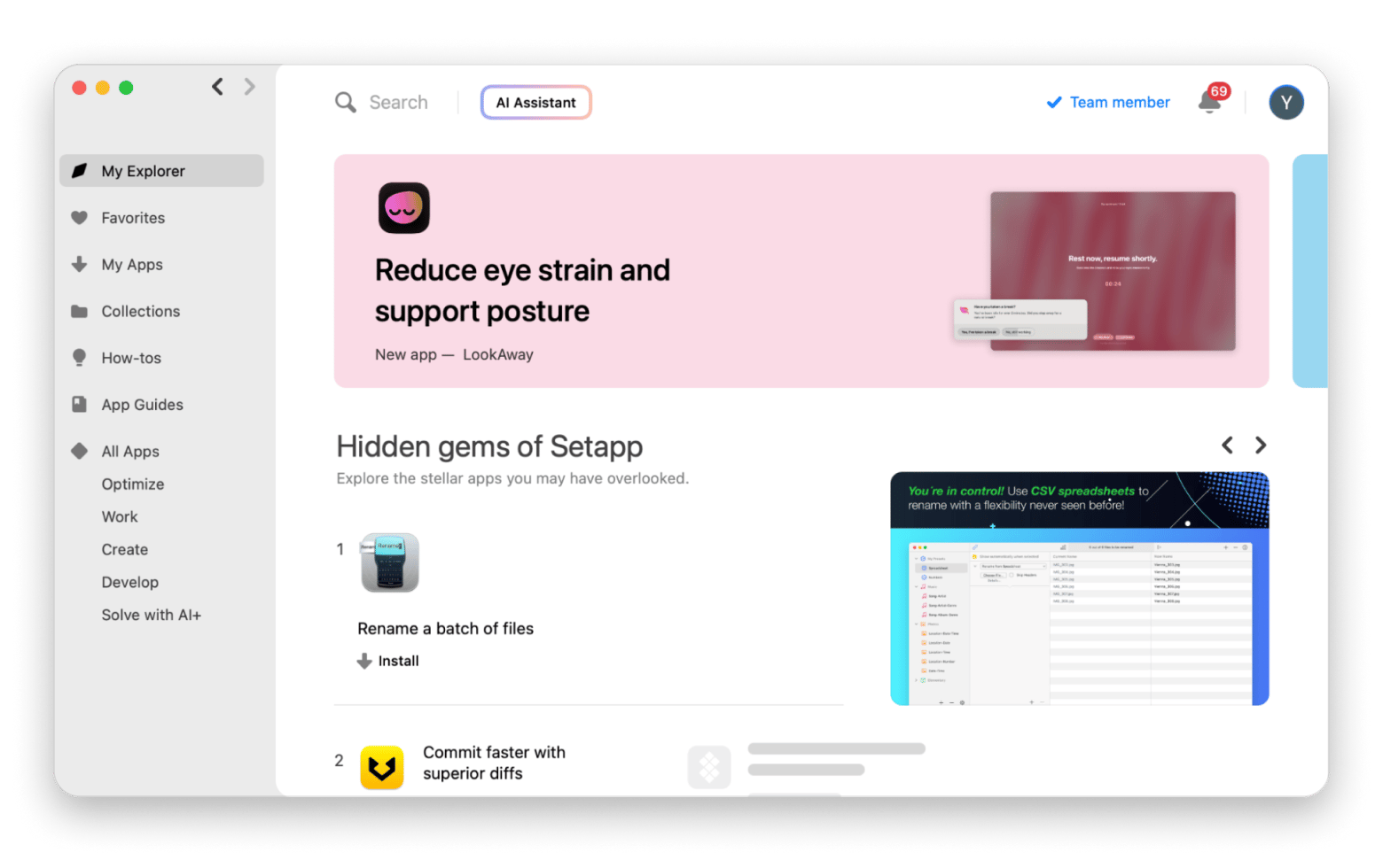 My explorer tab in Setapp desktop app