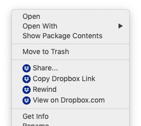 share dropbox file mac