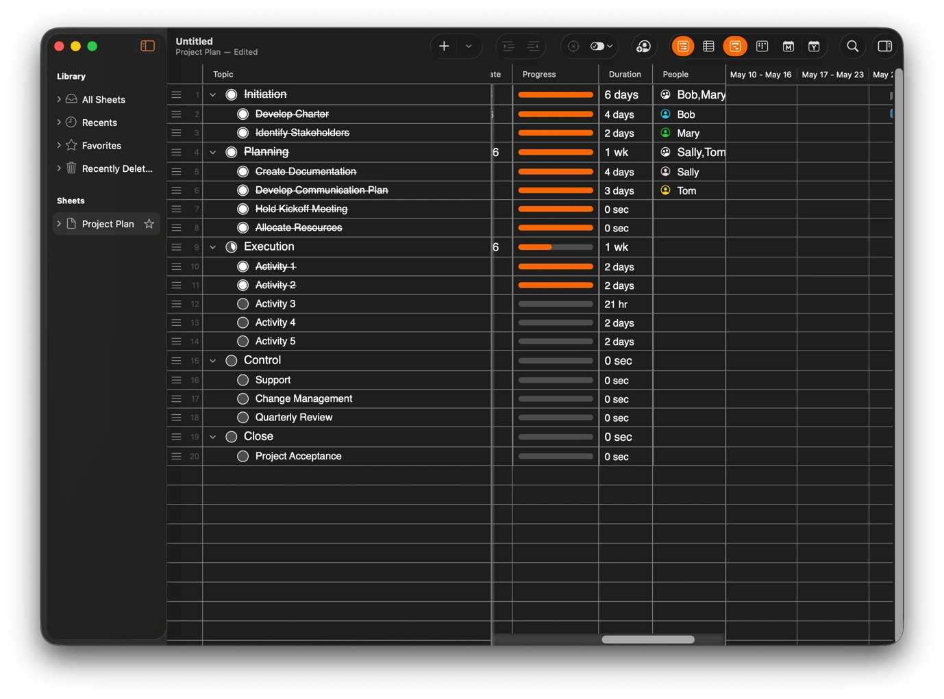 Creating a plan on SheetPlanner, a planning tool available on Setapp