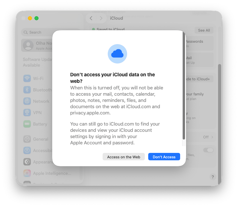 sign out apple account