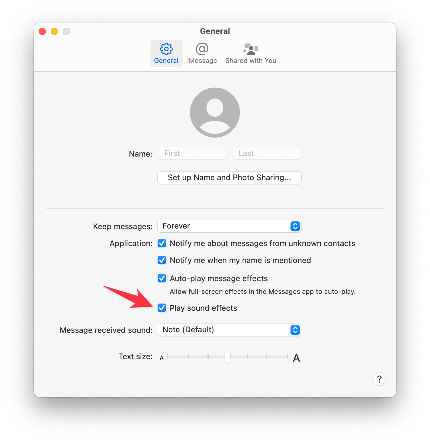 silence imessage on mac