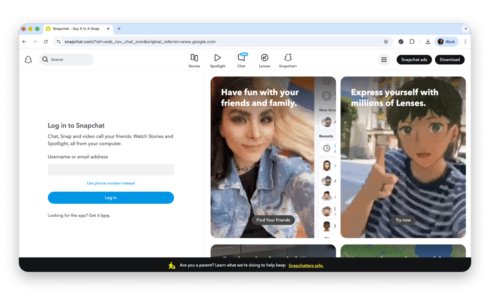 The Snapchat app on Mac created with Unite, a website-to-app creation tool that is available on Setapp.