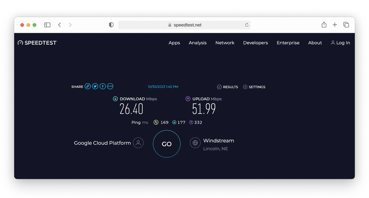 speedtest to check internet speed