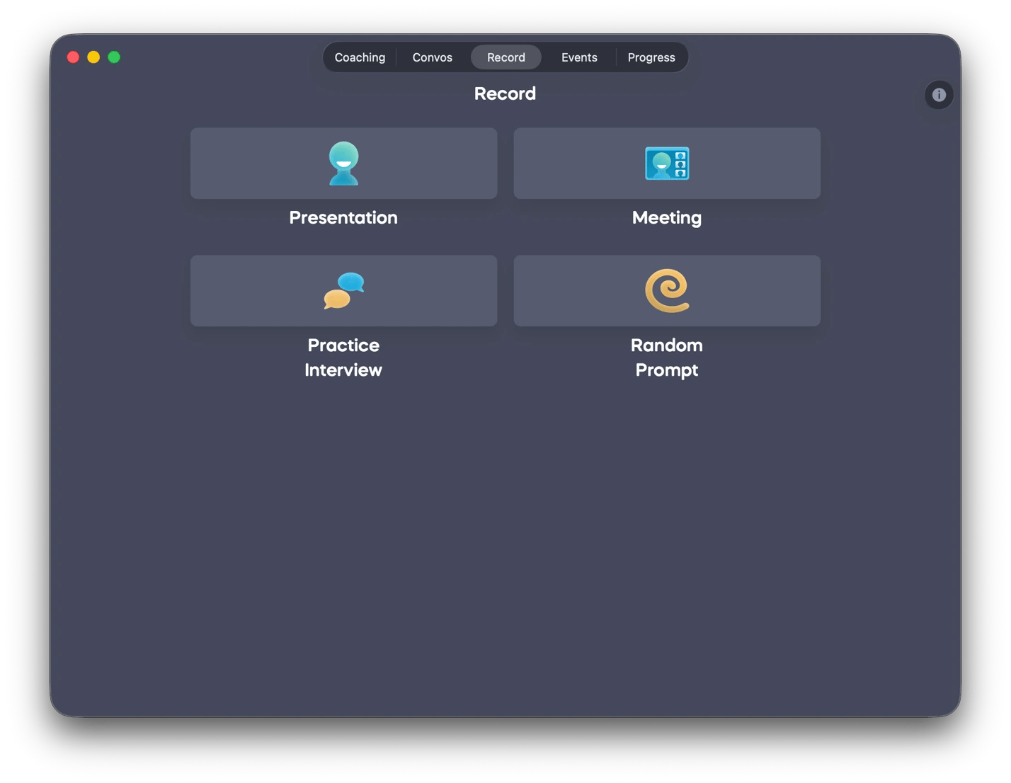 Speeko interface, an AI speach coach from Setapp