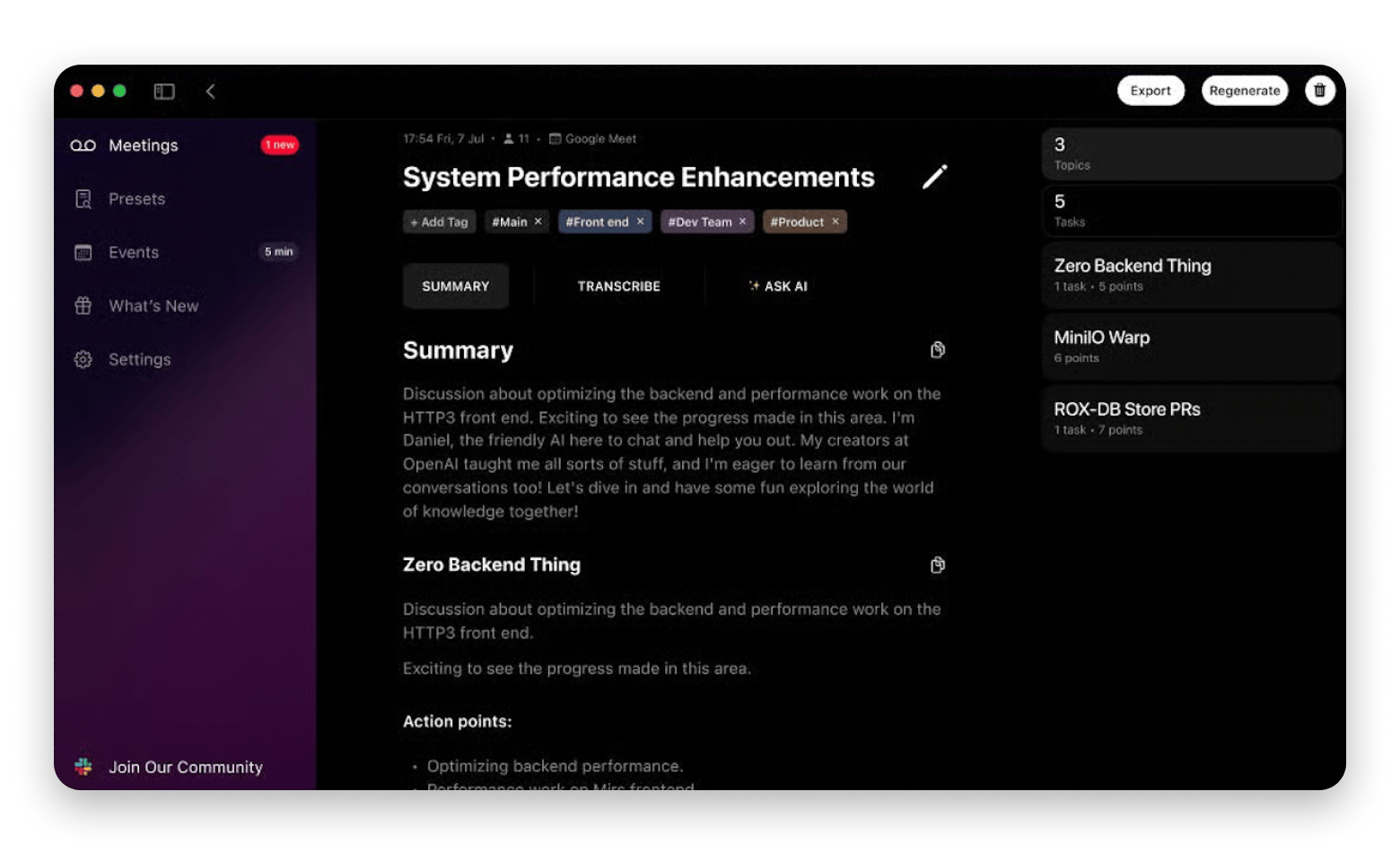 Spellar AI is the best productivity tool for meeting transcriptions, you can get it on Setapp. 