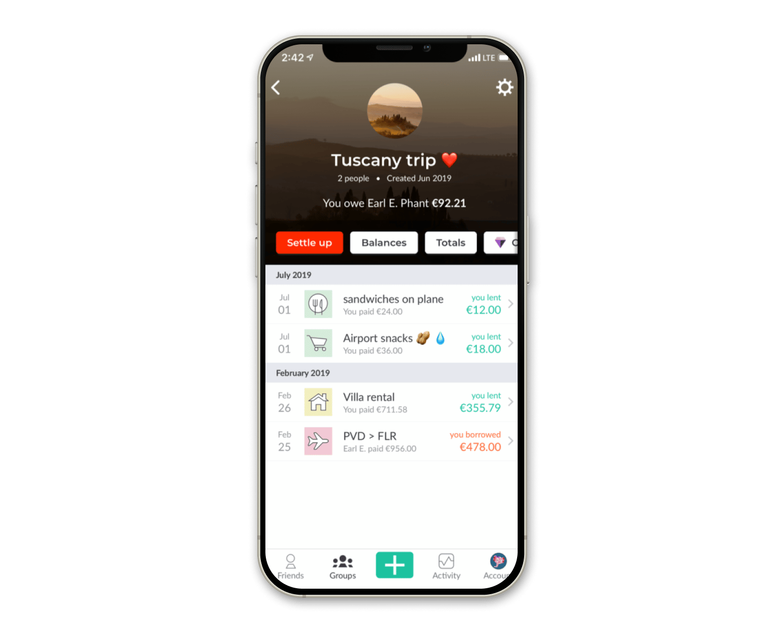 Splitwise is a travel app that helps to track group expenses