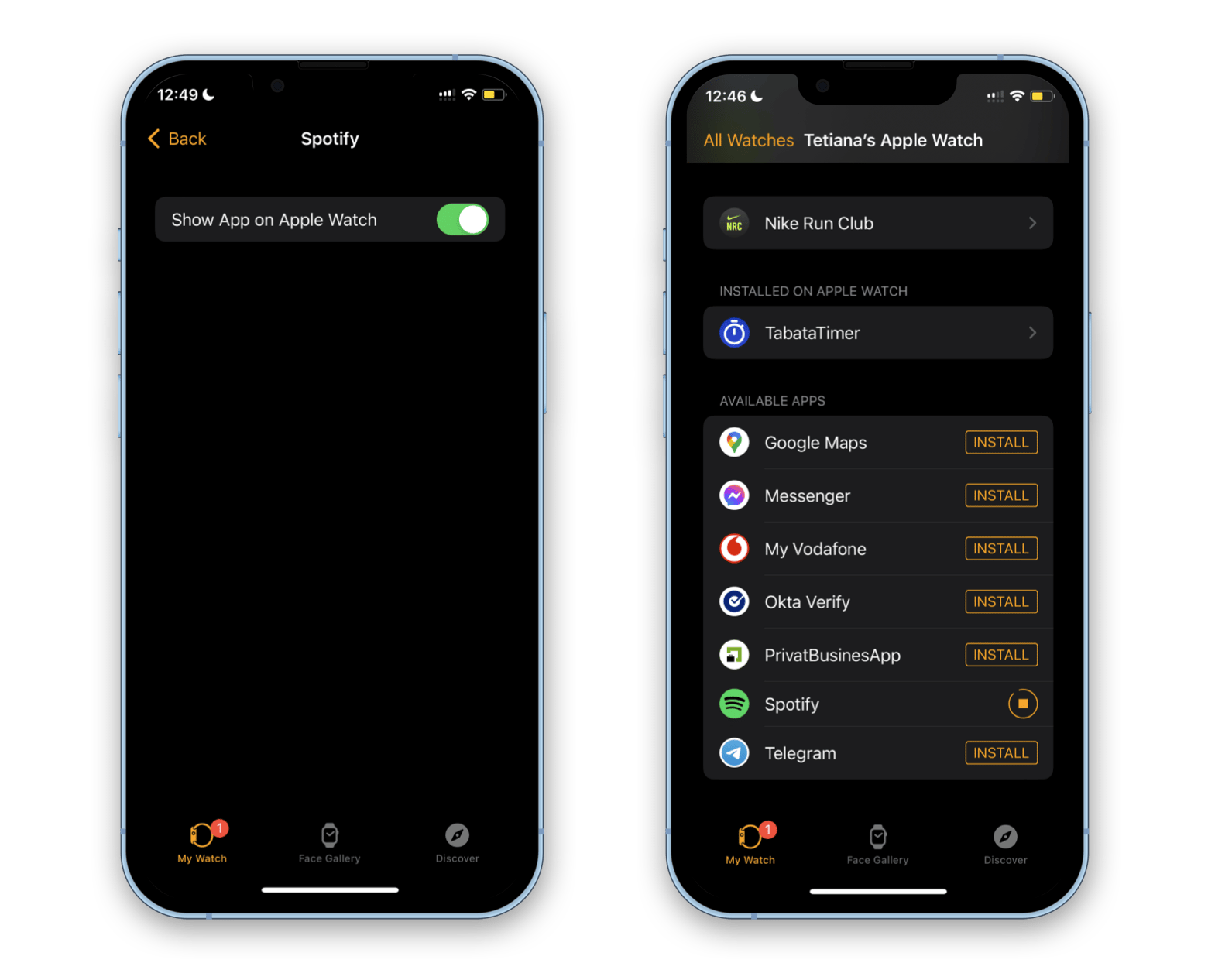 Spotify app on your iPhone