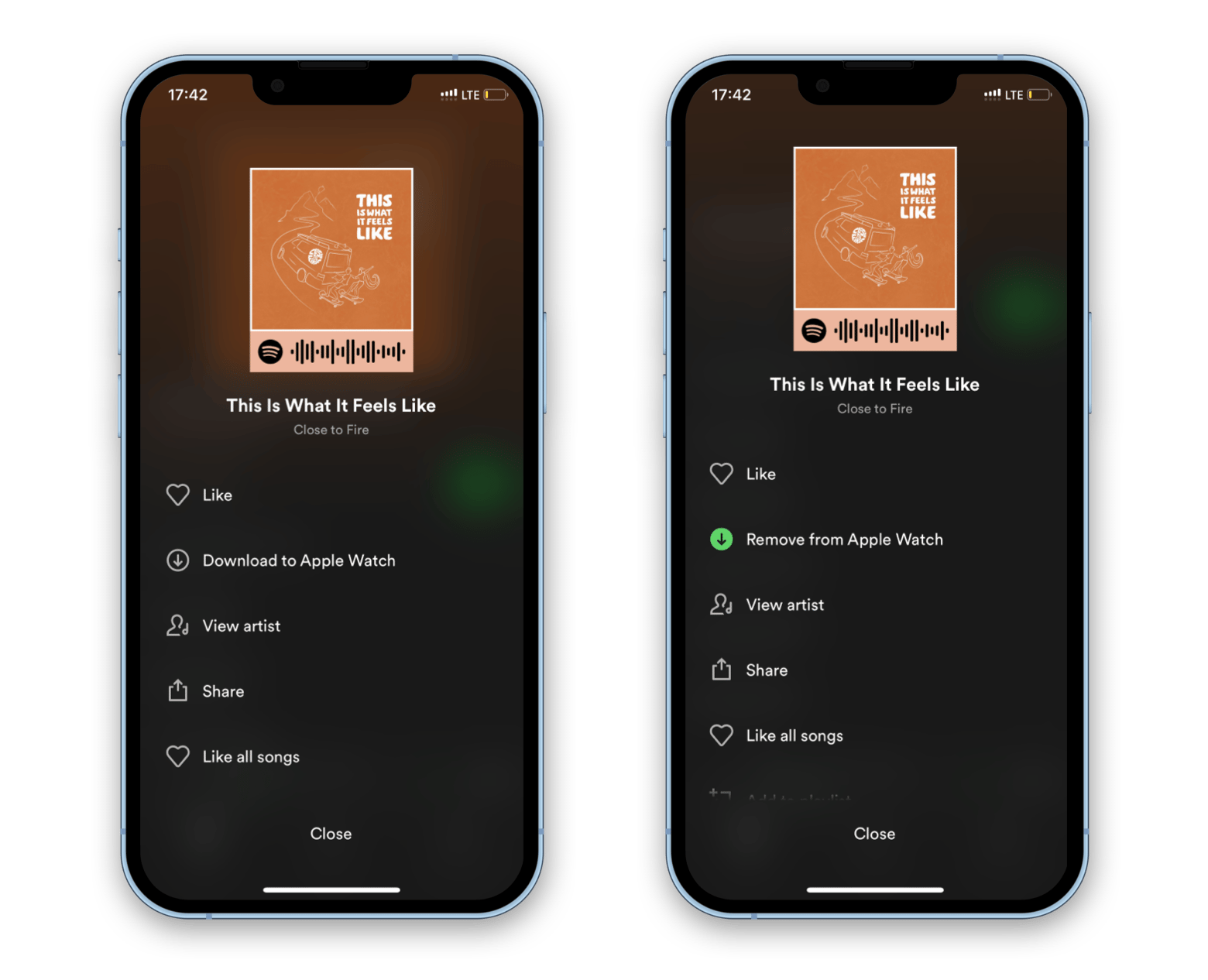 Download Spotify playlist to Apple Watch