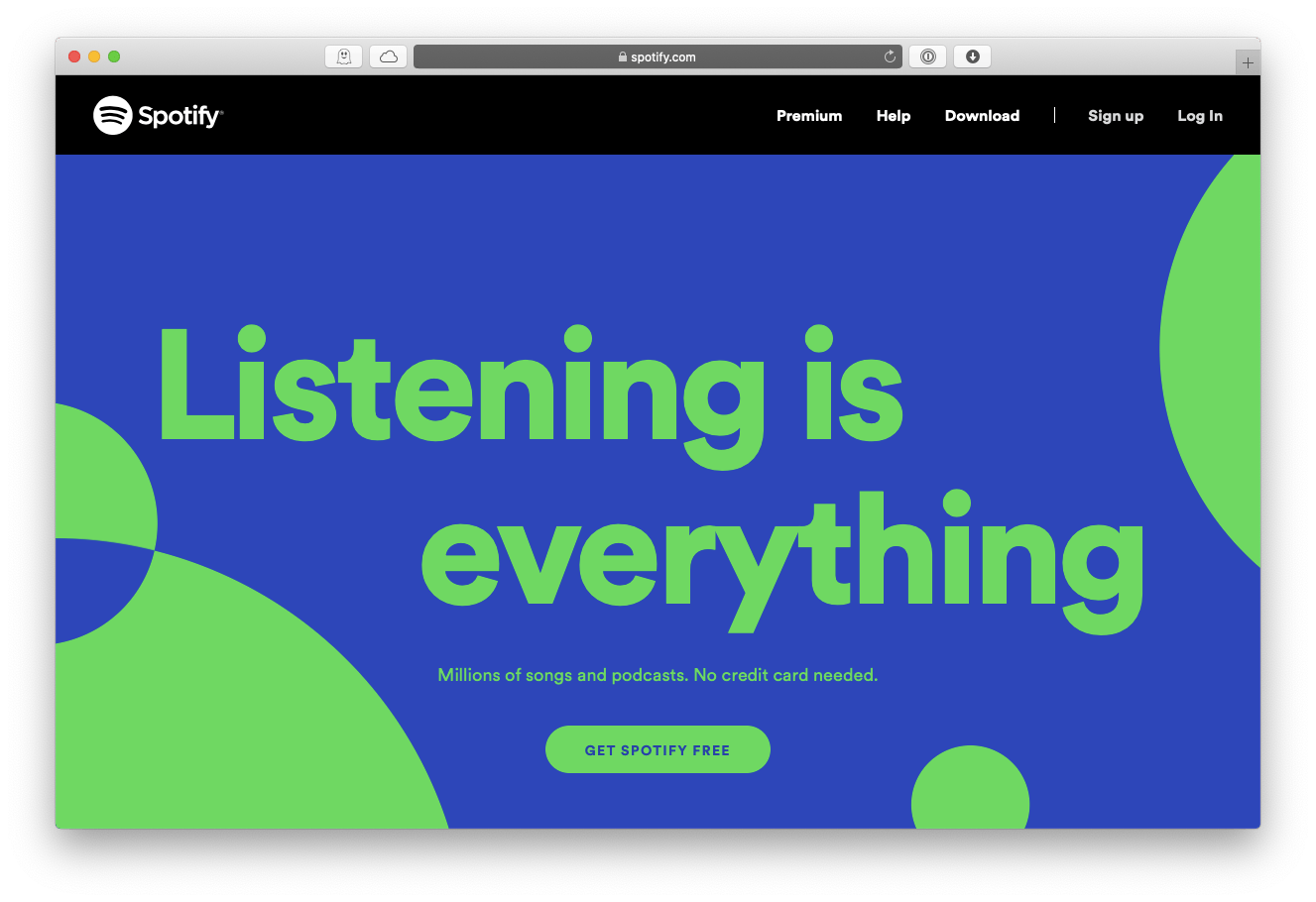 Spotify web music streaming service