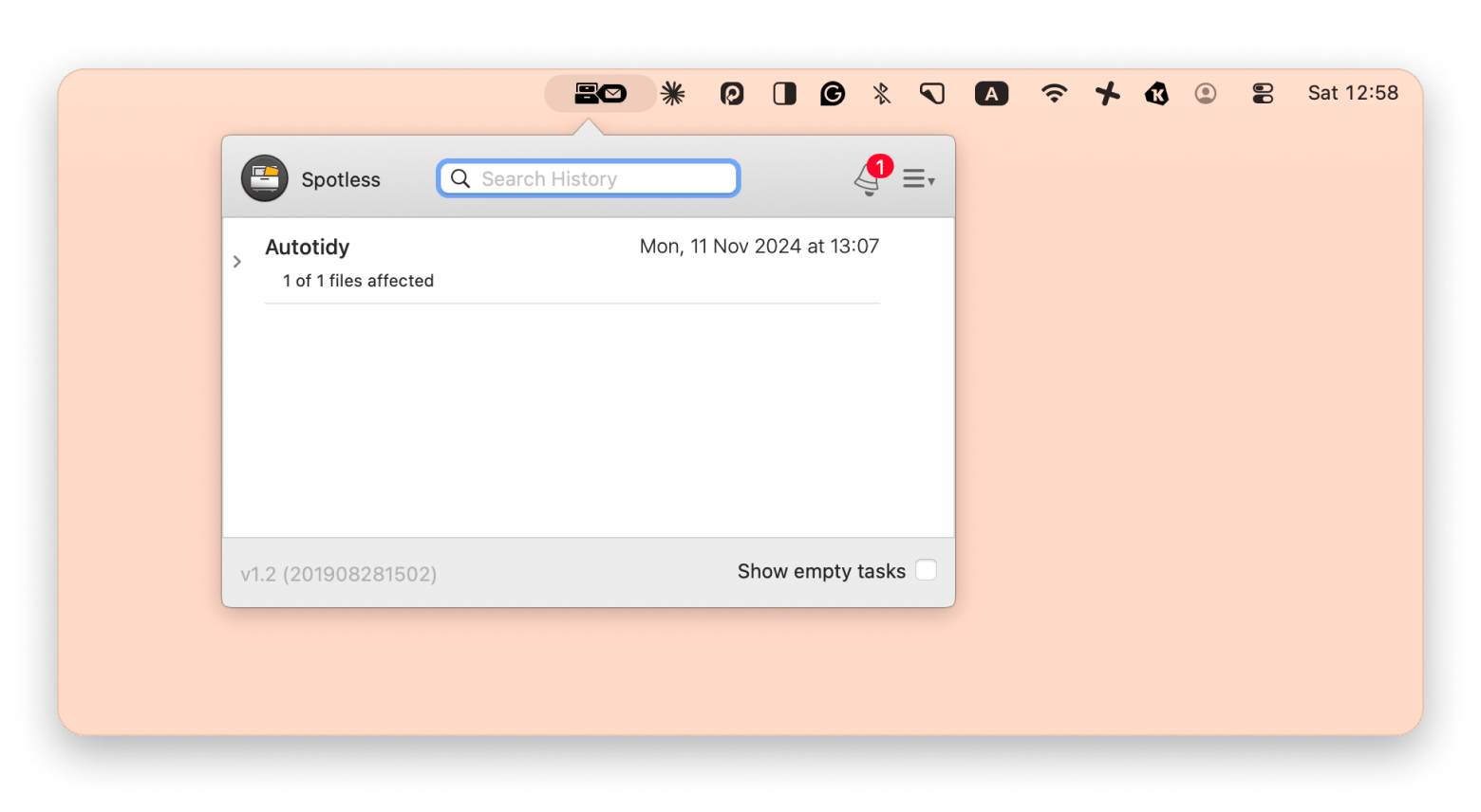 Automatic file sorting rules in Spotless, a file management app available on Setapp