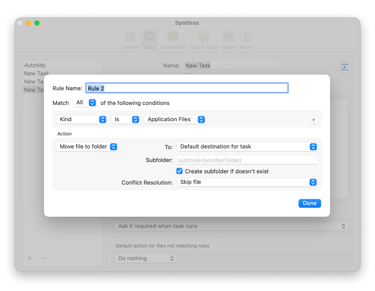 The overview of Spotless, a file organizing app that is available on Setapp The overview of Spotless, a file organizing app that is available on Setapp