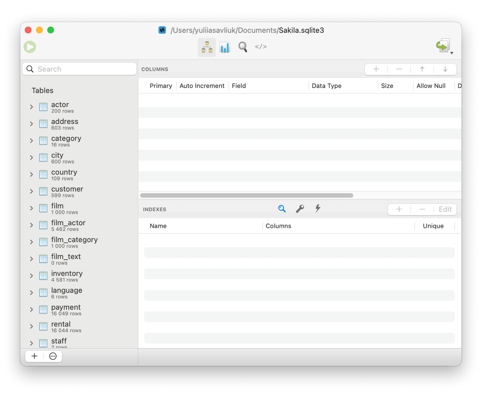 SQLPro for sqlite database tool