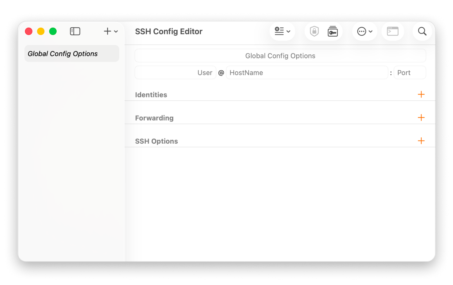 L'interface de SSH Config Editor pour gérer les configurations SSH sur Mac, une app disponible sur Setapp