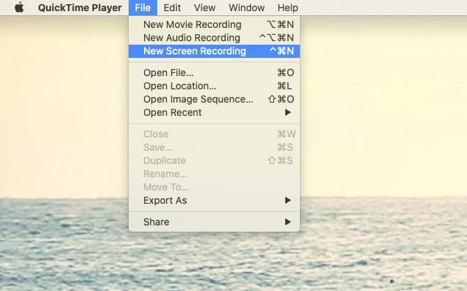 start new recording QuickTime FaceTime Mac