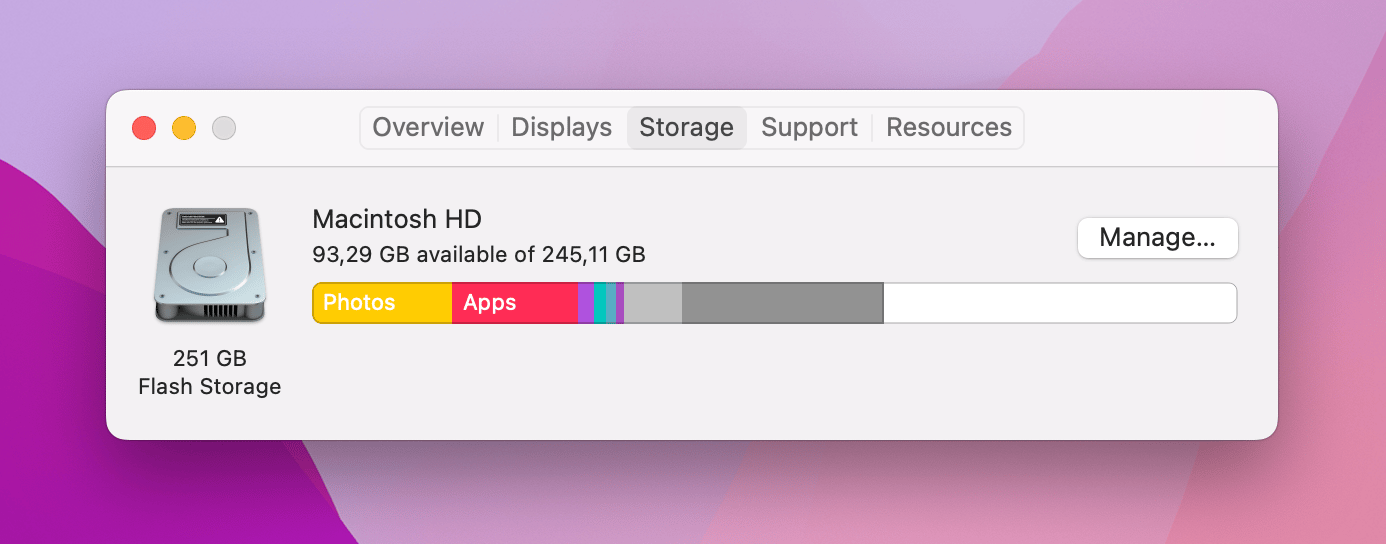 storage macos