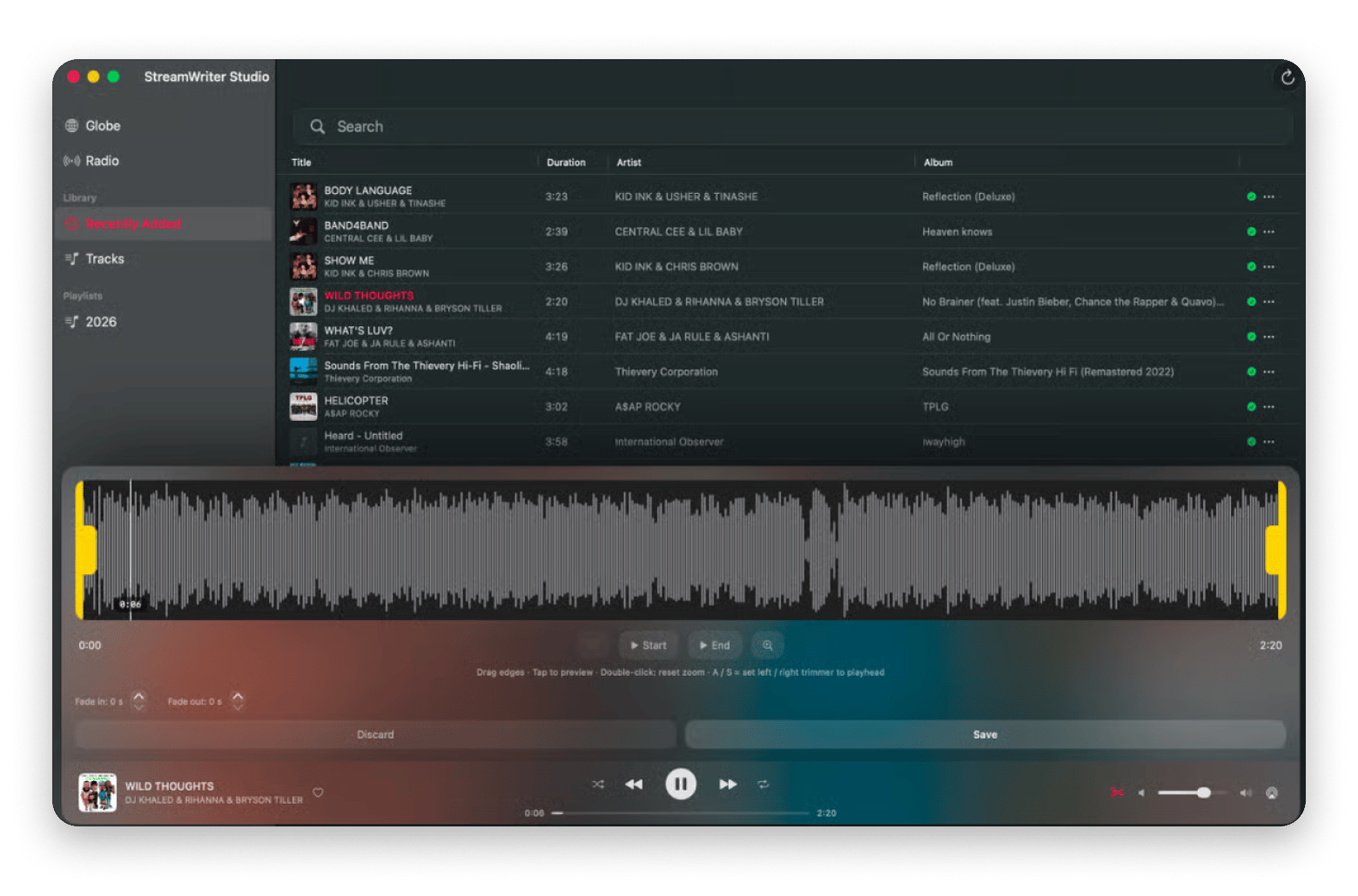 YouTube-Download per Rechtsklick in StreamWriter Studio, einer Radio- und Musik-Download-App für Mac, verfügbar auf Setapp