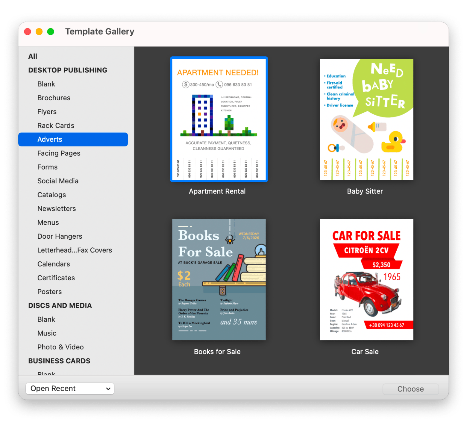 The print layout editor of Swift Publisher, a Mac-native design app available on Setapp