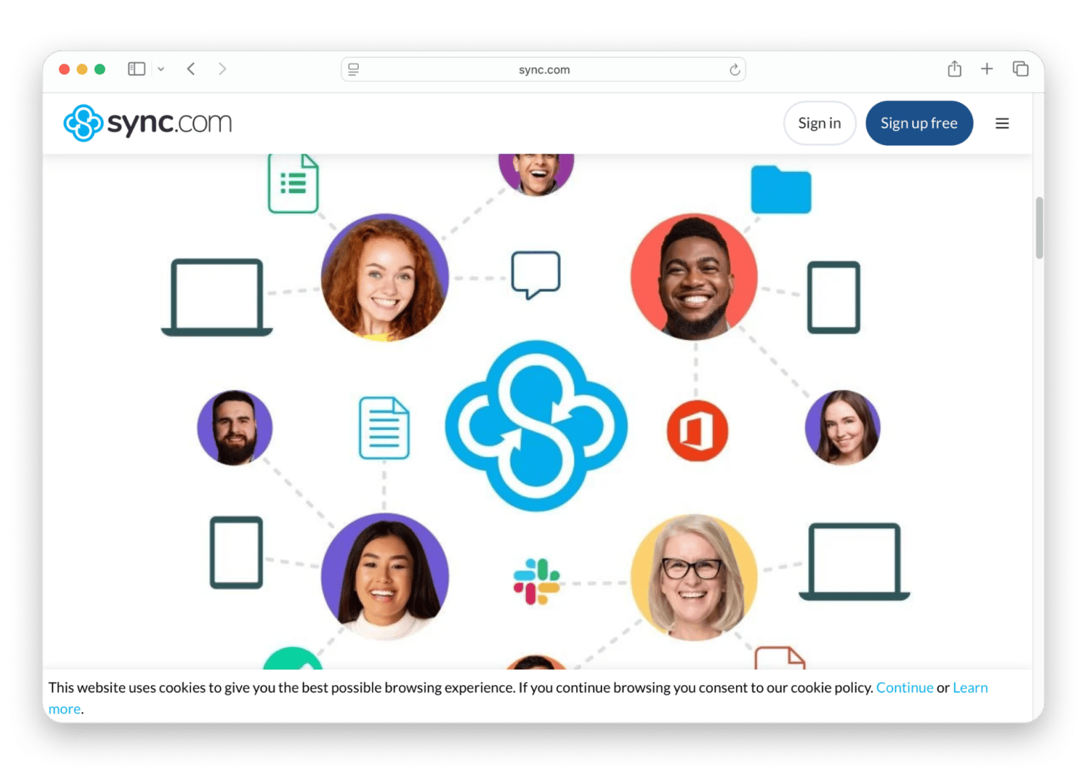 Sync com website