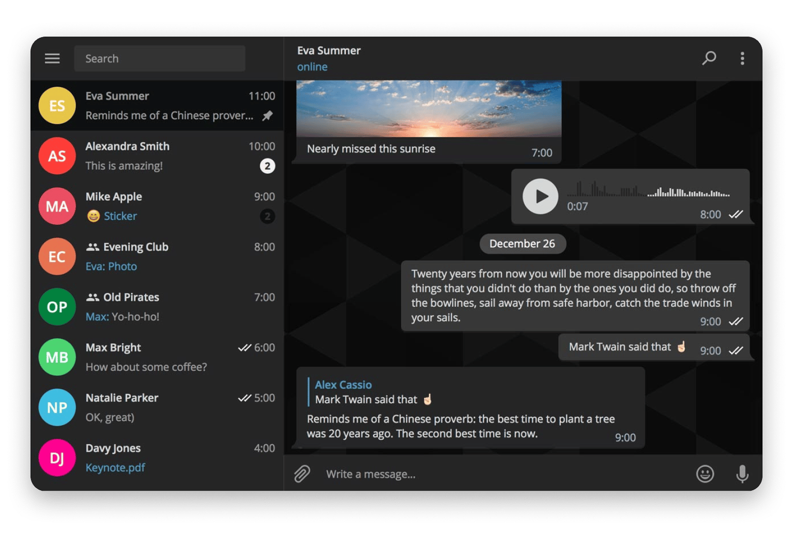 Chats in Telegram