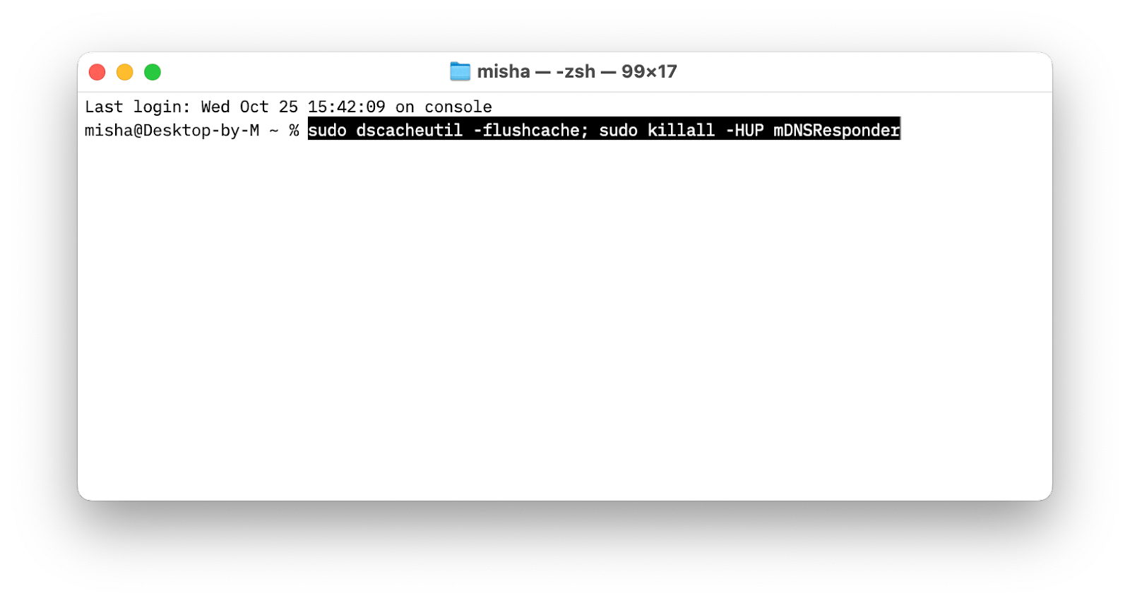 terminal flush dns mac