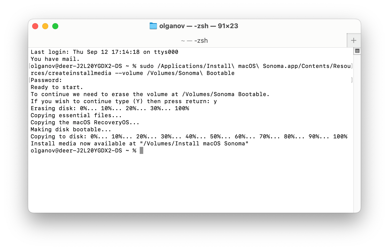 terminal make the usb bootable