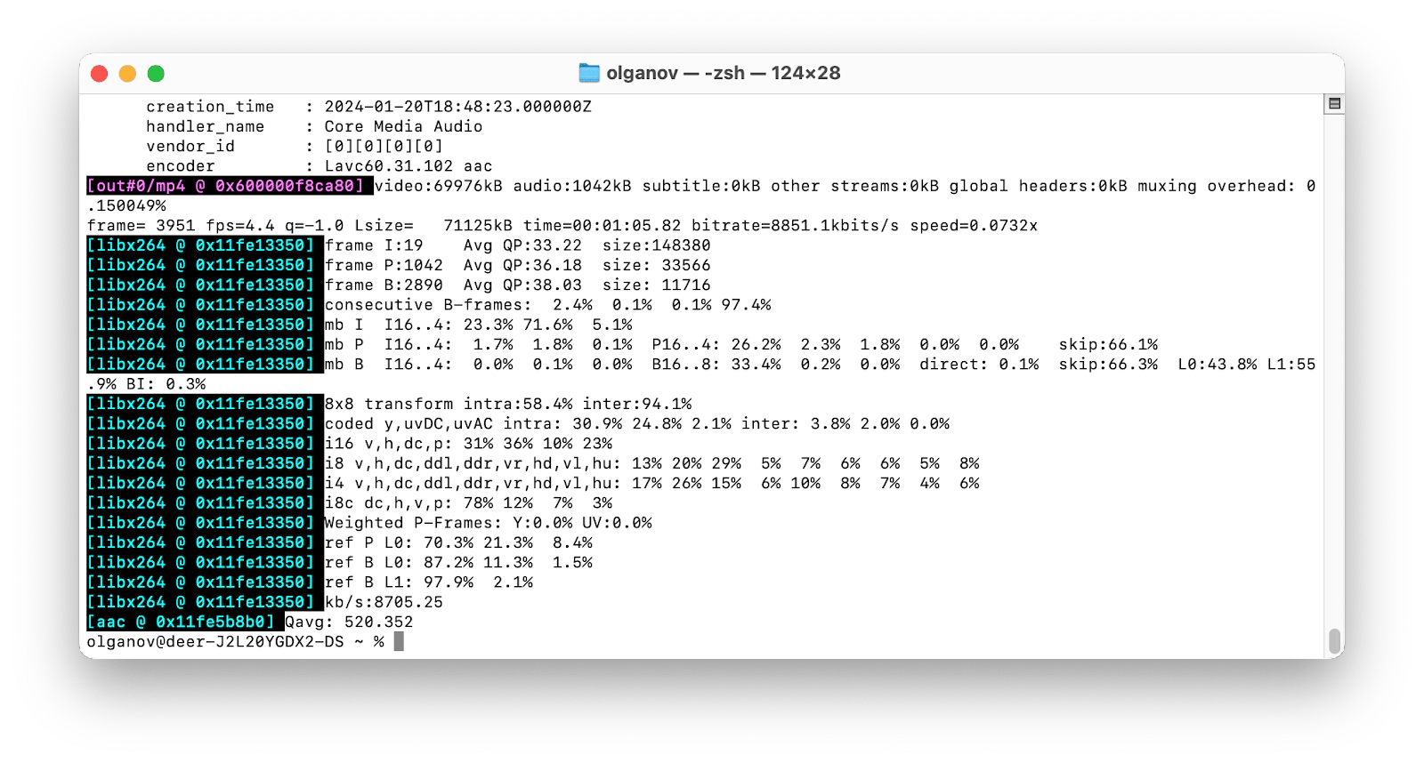 Convert mov to mp4 with Terminal