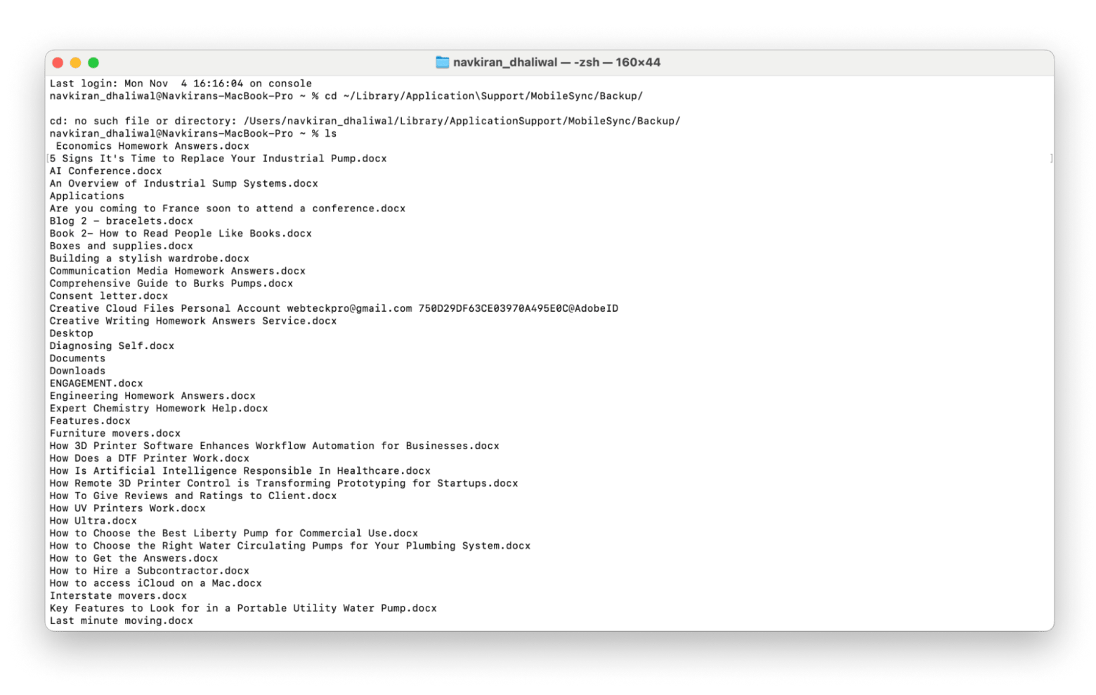 access iCloud Drive in the Terminal 