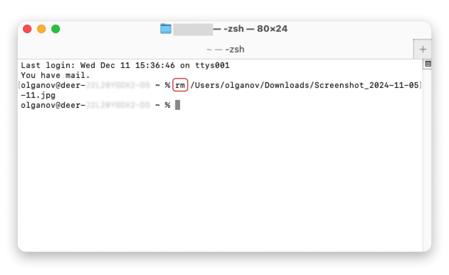terminal window delete files