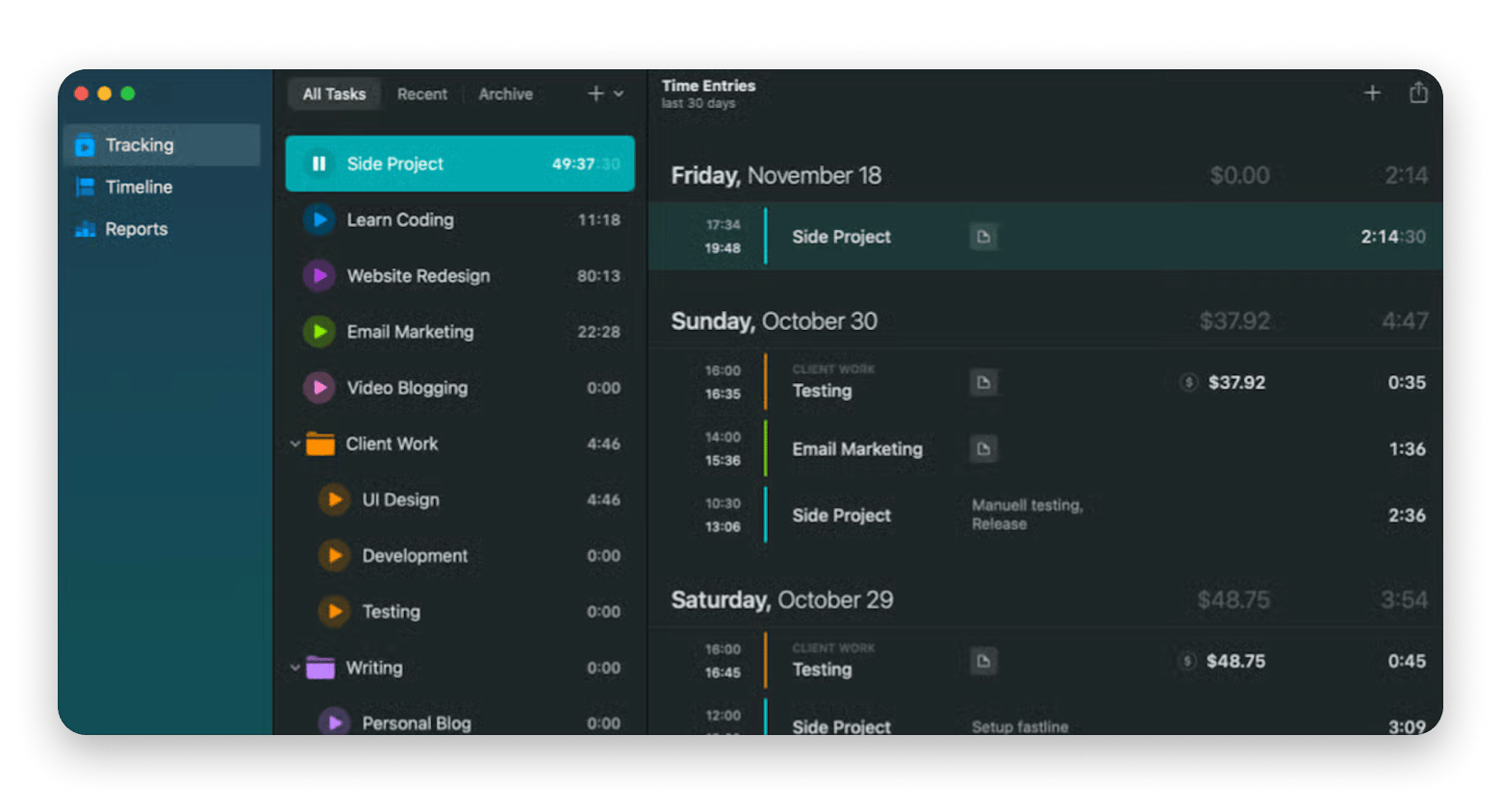 Timemator is the best productivity app for time tracking, it’s included in Setapp collection